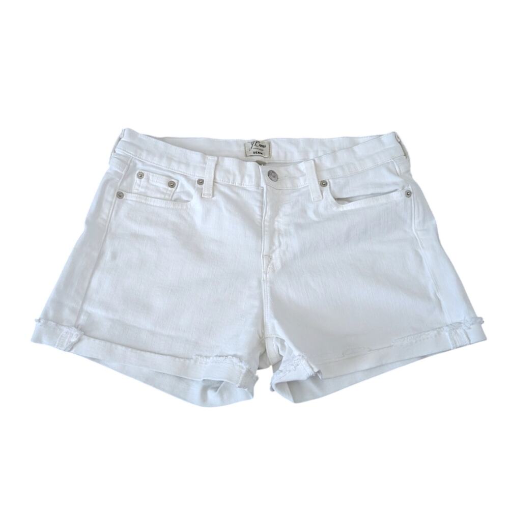J Crew Size 28 White Denim Shorts Mini Casual Summer